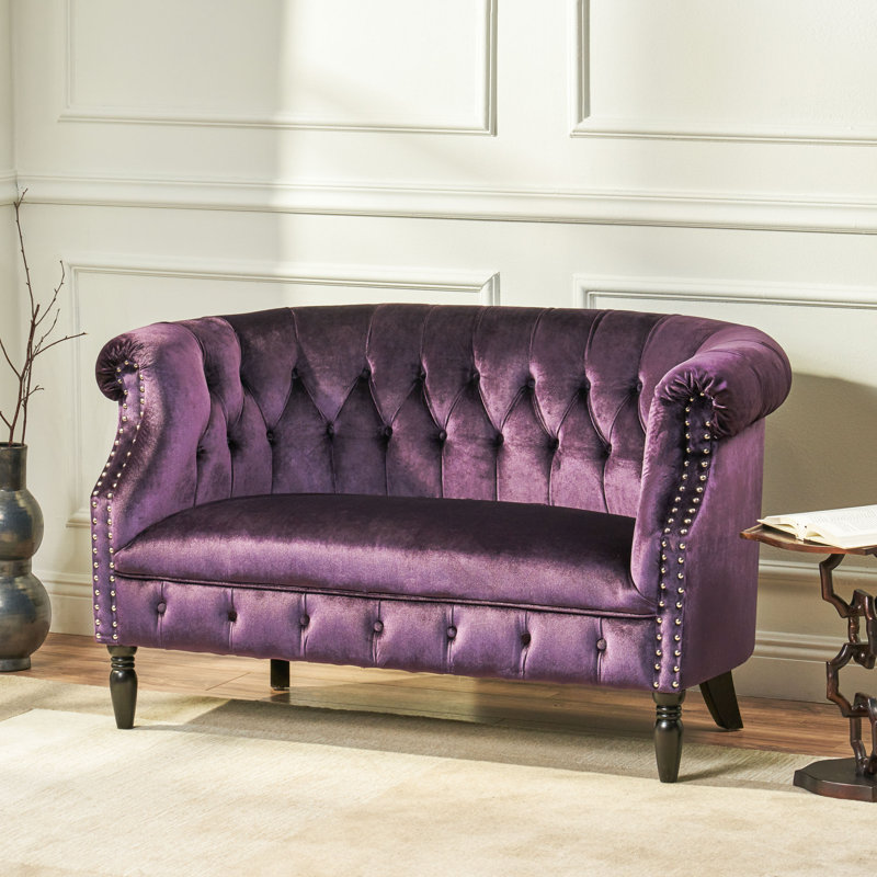 Charlotte Velvet 51.5" Rolled Arms Loveseat & Reviews Birch Lane